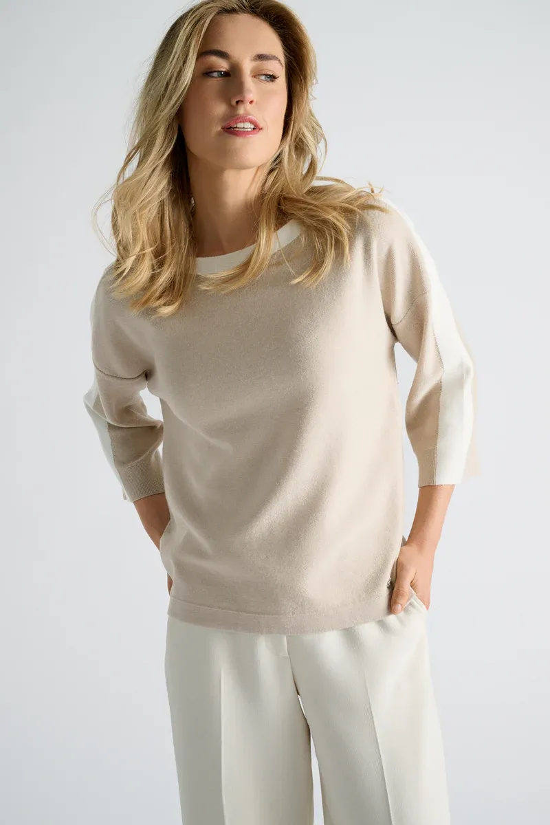 PULL VAN MARIE MERO PU30/BEI+CRE BEIGE/CREME
