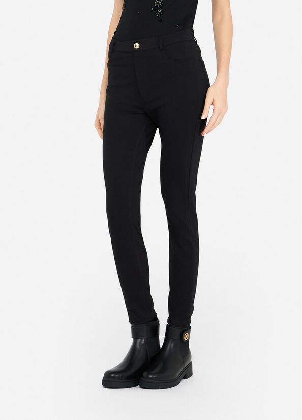 BROEK VAN LIU JO TF5129-JS182 W9937 NERO STRASS