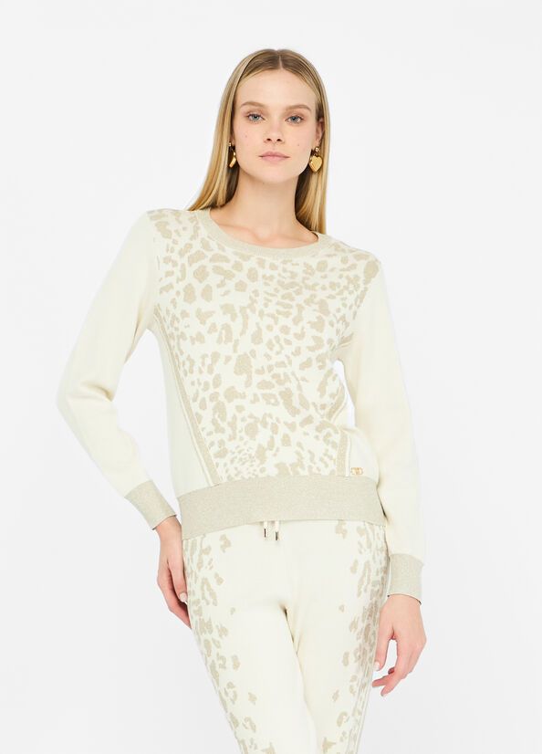 PULL VAN LIU JO TF5172-MS49I A4351 BCO LATTE/L.GOLD LUX