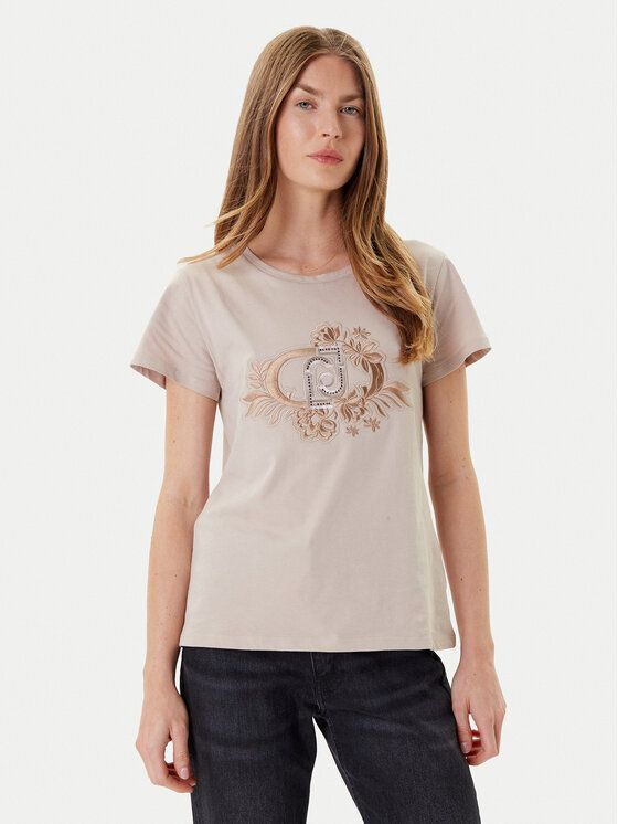T-SHIRT VAN LIU JO TF5162-JS923 M9894 CHAMPAGNE/LIUJO FLOW