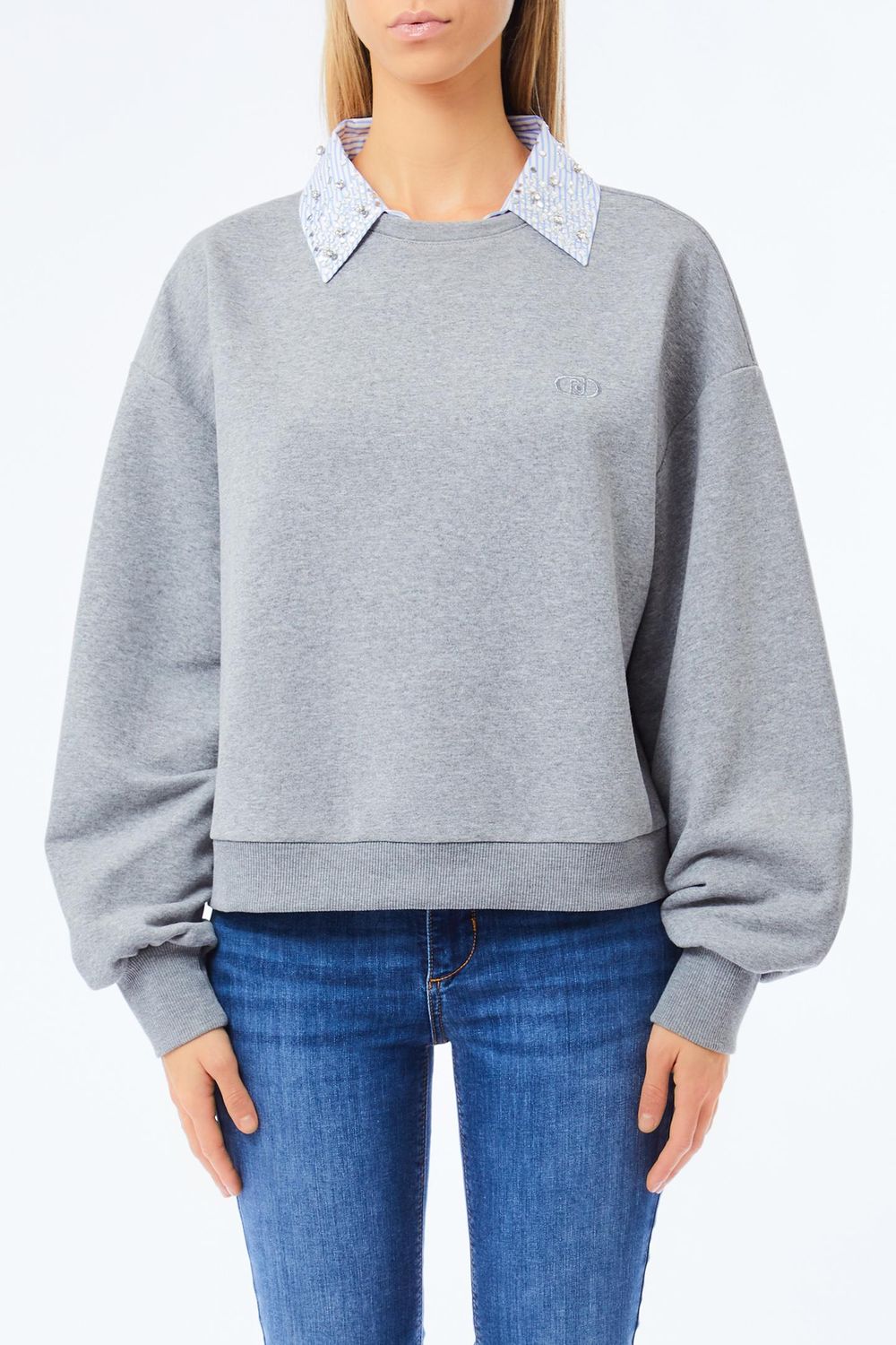 SWEATER VAN LIU JO UF5254-F0873 03658 GRIGIO MD MEL STRIPE