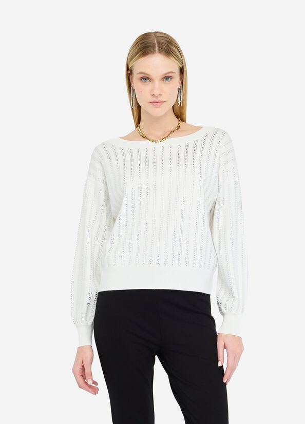 PULL VAN LIU JO CF5271-MA96E M9990 LATTE LT/ROWS STRASS