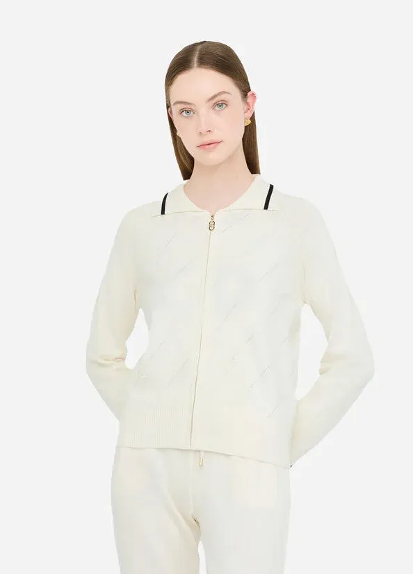 GILET VAN LIU JO TF5032-MS63L 03N76 B.CO LATTE/NERO
