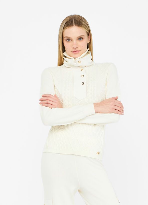 PULL VAN LIU JO TF5039-MS75L 10103 BIANCO LATTE