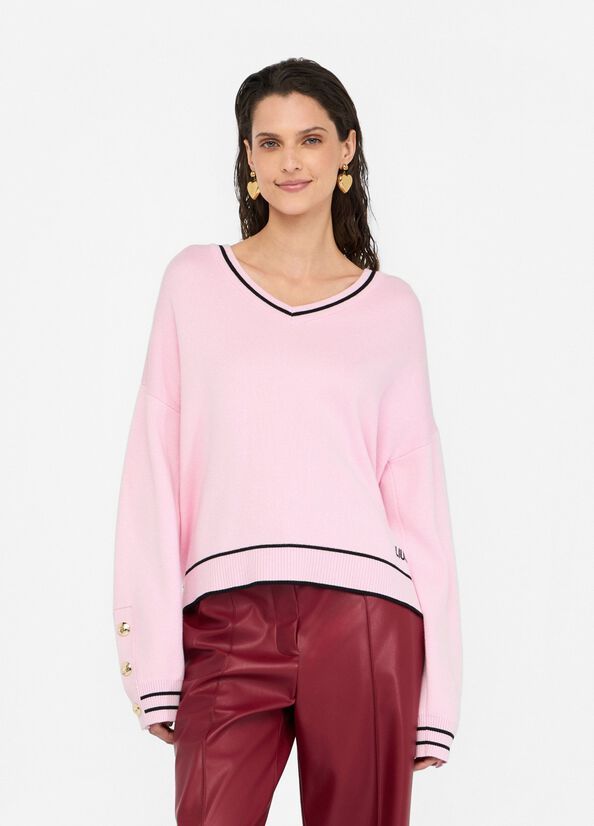 PULL VAN LIU JO TF5229-MS59L B3649 PINK LADY/NERO