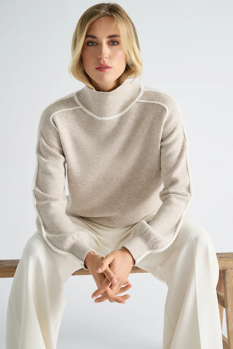 PULL VAN MARIE MERO PU39/BEI+CRE BEIGE/CREAM
