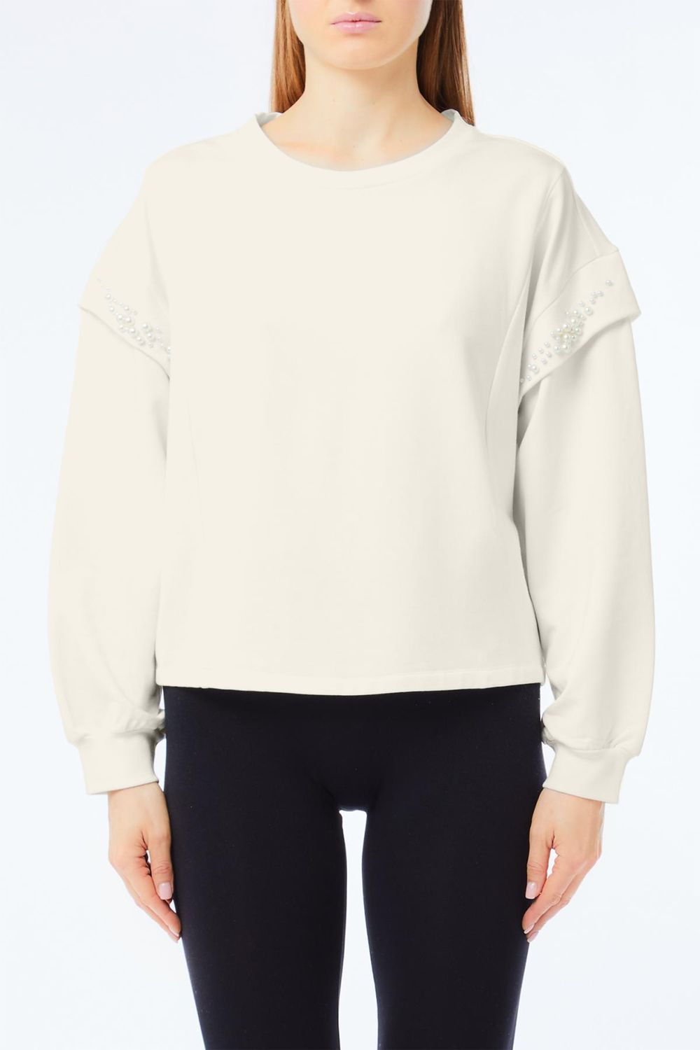 PULL VAN LIU JO TF5153-FS576 M9930 BIANCO LATTE RIVET