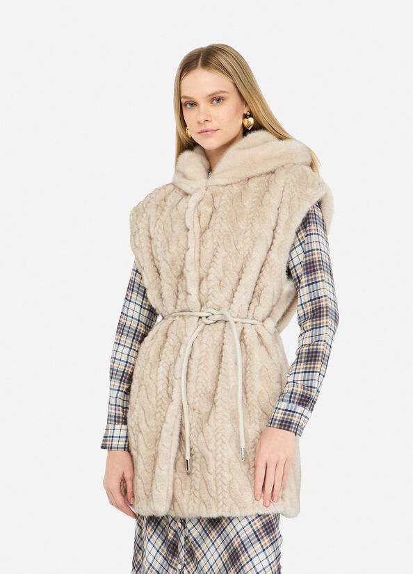 GILET VAN LIU JO MF5364-E1044 W9868 NATURAL BEIGE