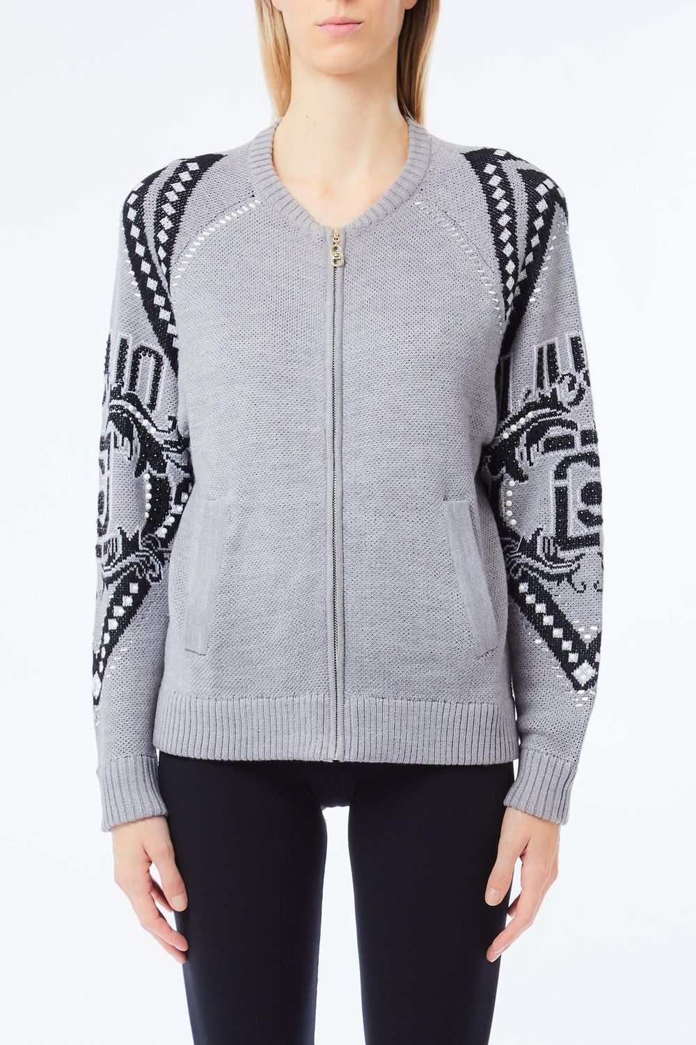 GILET VAN LIU JO TF5226-MA51I M9722 GRIGIO CH.MEL INLAY