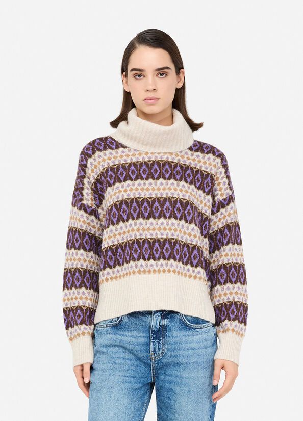 PULL VAN LIU JO MF5241-MA58P P9088 VIOLET JACQUARD