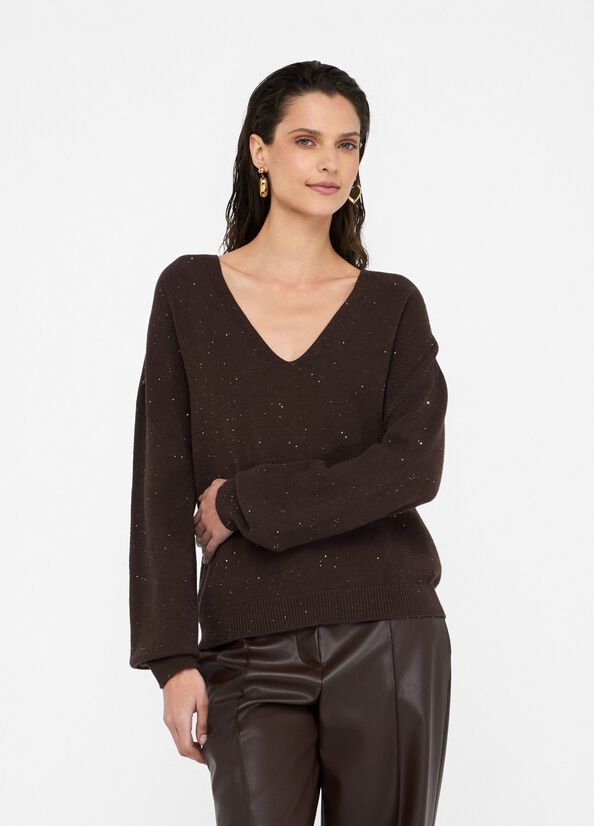 PULL VAN LIU JO MF5233-MA27R A4367 CIOCCOLATO MET