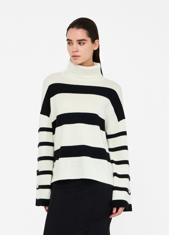 PULL VAN LIU JO MF5127-MS009 W9230 BIANCO/NERO