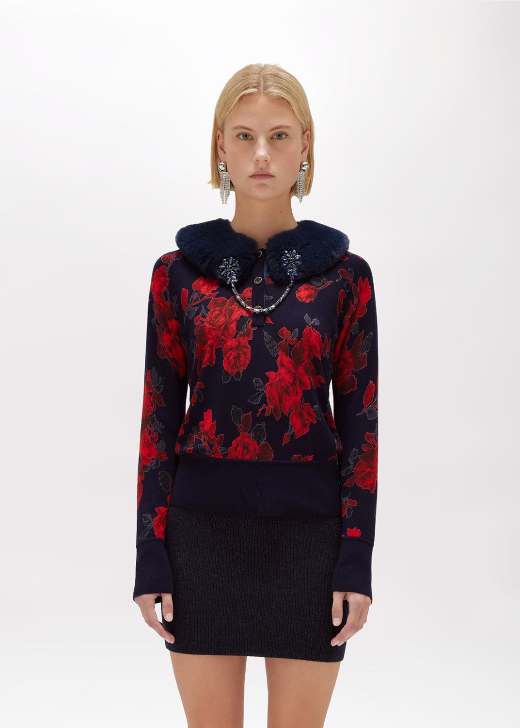 PULL VAN BLUGIRL RF5191 MA98O P9089 Scarlet tweed/roses