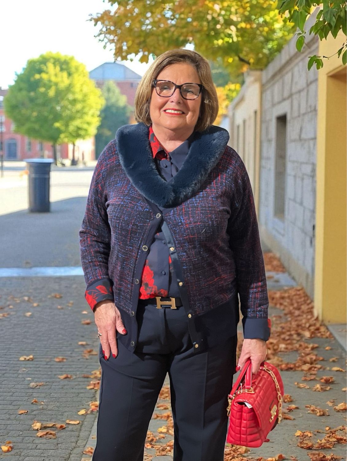 GILET VAN BLUGIRL RF5190 MA98O P9089 Scarlet tweed/roses