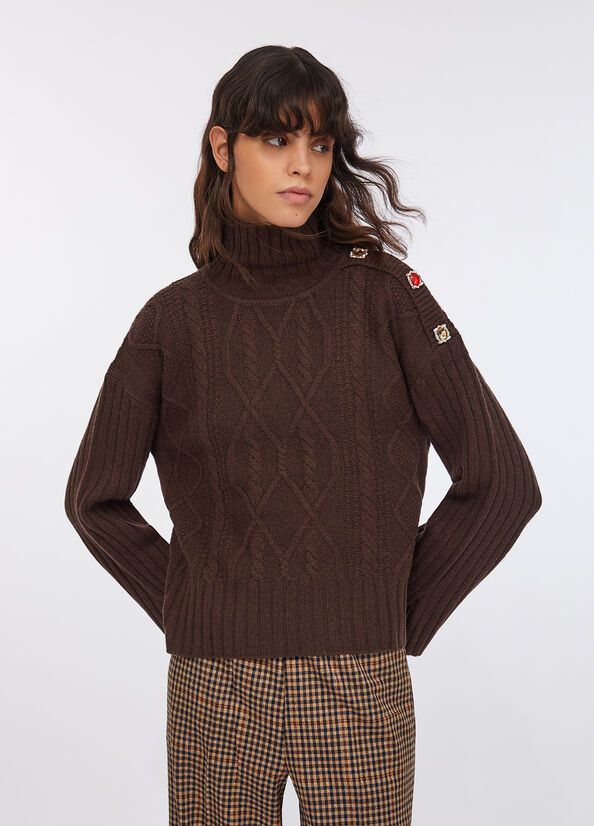 PULL VAN LIU JO MF5425-MS040 X0385 DARK CHOCOLATE