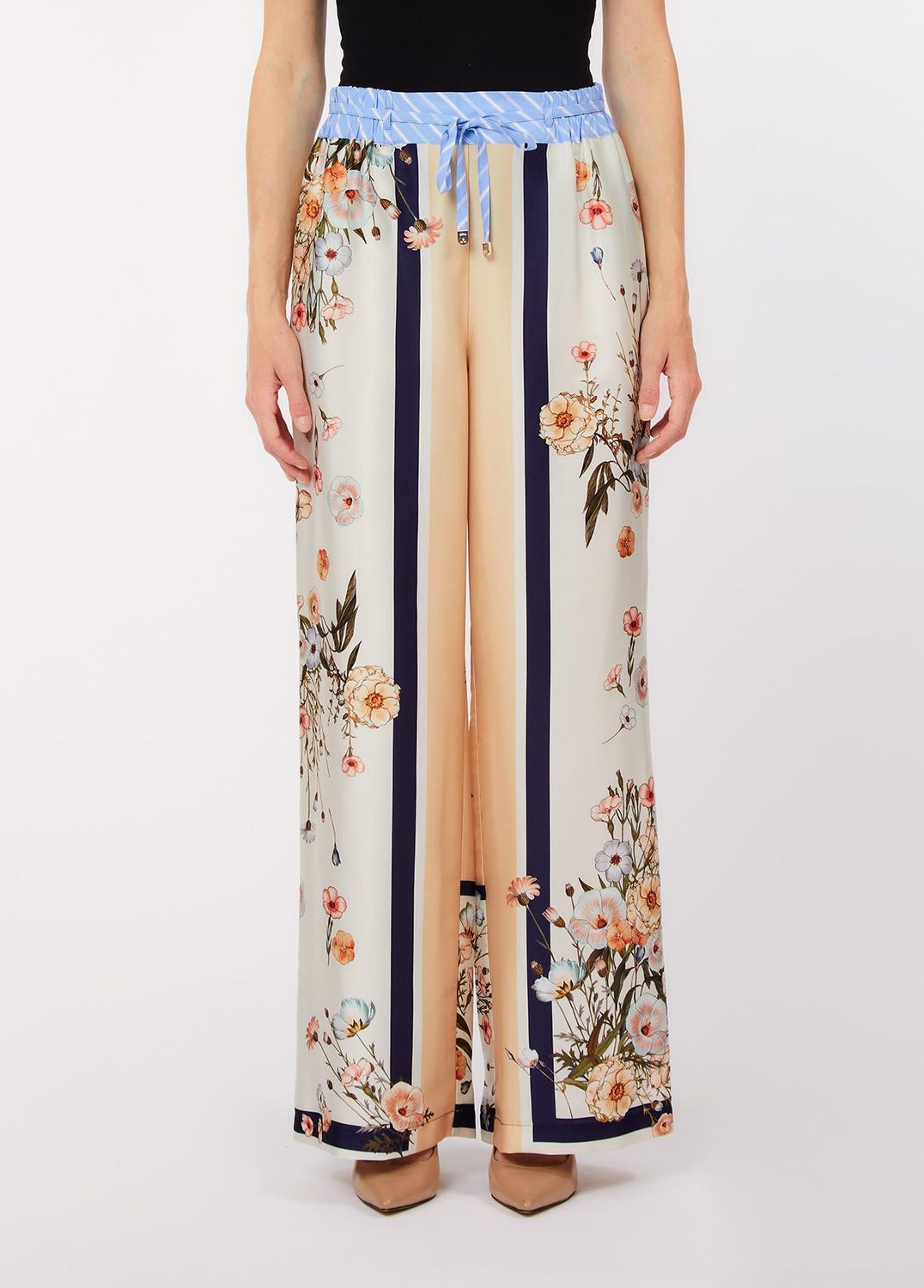 BROEK VAN LIU JO WA6358-T2555 P9546 BLU STR/BLOOM.BIG