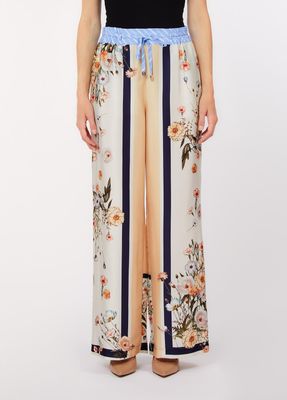 BROEK VAN LIU JO WA6358-T2555 P9546 BLU STR/BLOOM.BIG