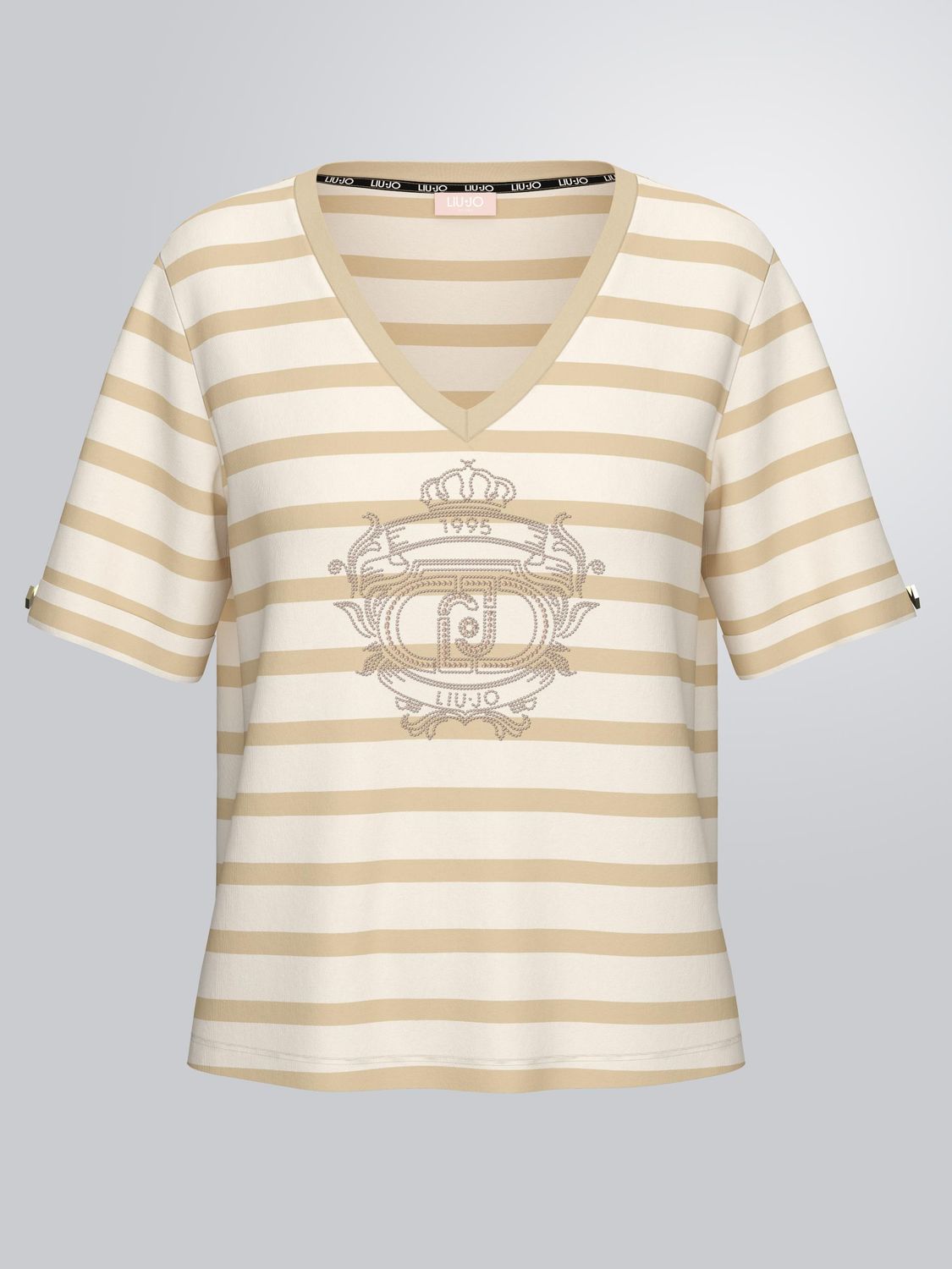 T-SHIRT VAN LIU JO TA6206-JS005 C3883 WHITE MILK/LT.ALMOND