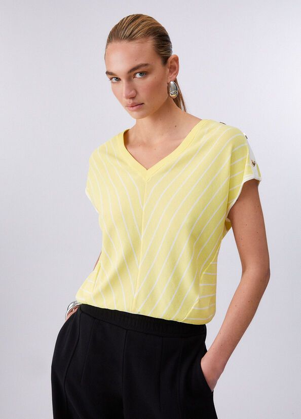 PULL VAN LIU JO TA6217-MS55N C3892 JASMINE/WHITE MILK