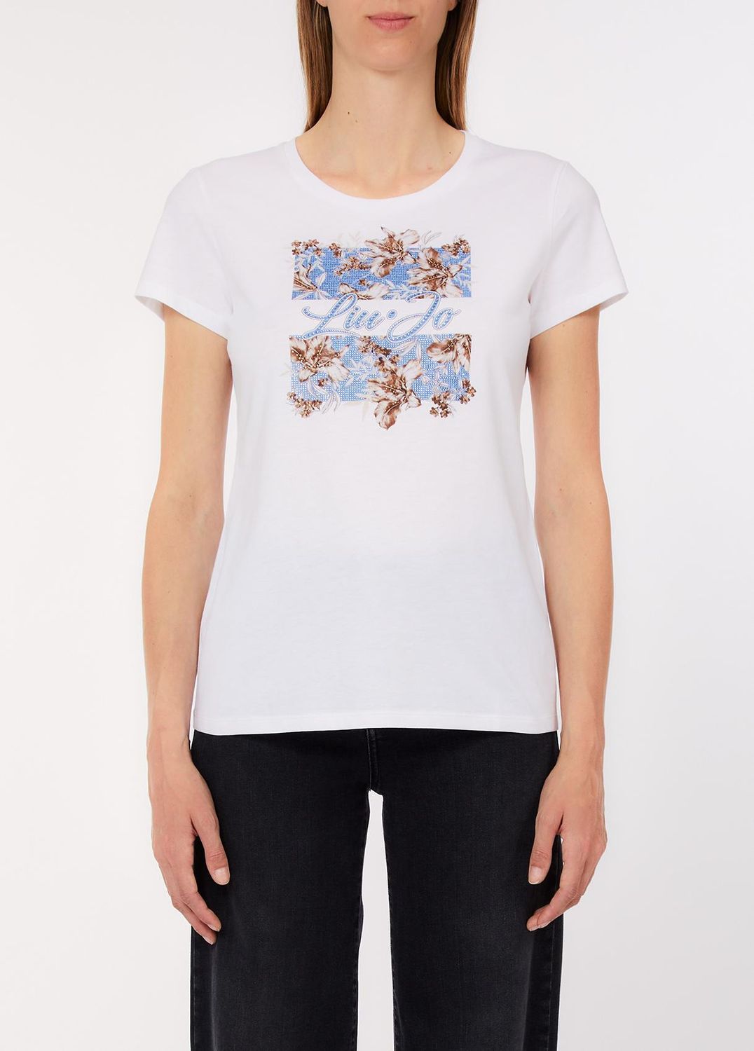 T-SHIRT VAN LIU JO WA6493-JS923 P9600 BCO LIUJO BR.BL.W LI