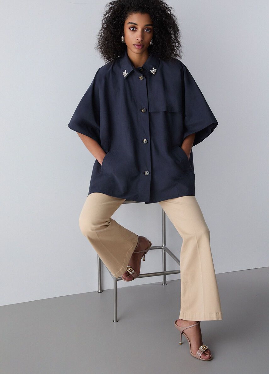 PONCHO VAN LIU JO 2A6002-T0300 94111 BLUE SKY