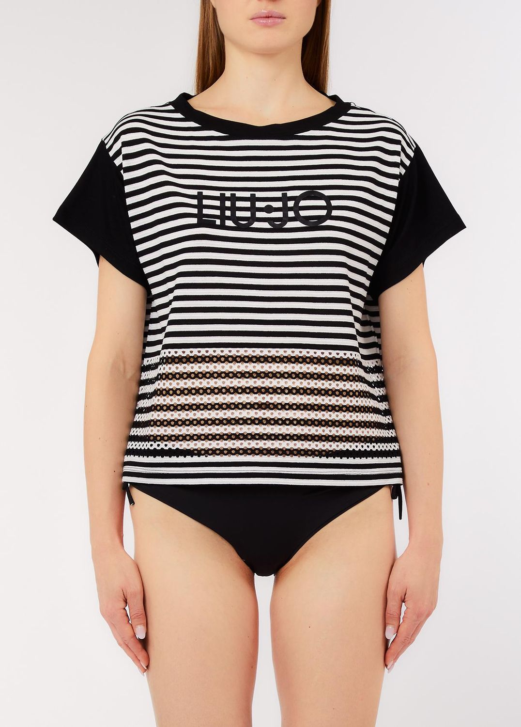 T-SHIRT VAN LIU JO VA6039-J3908 09096 NERO/BIANCO