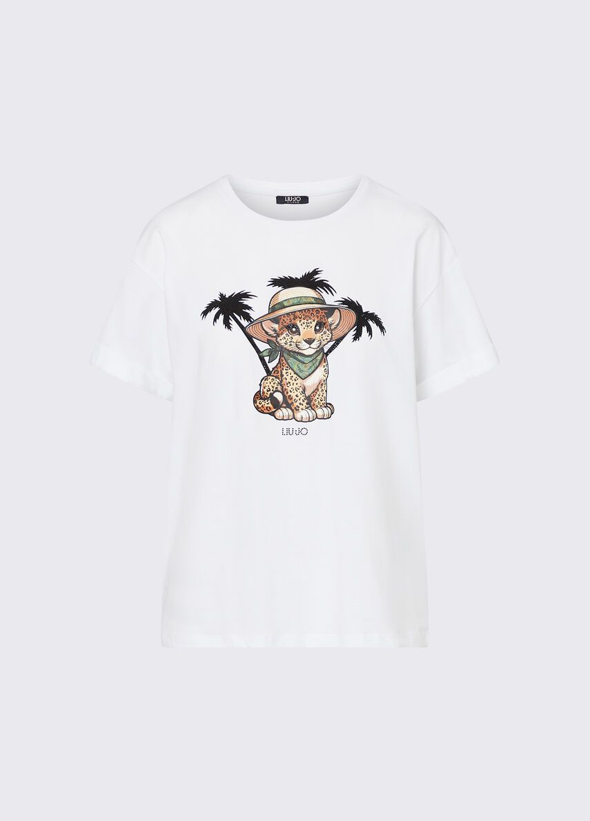 T-SHIRT VAN LIU JO VA6170-JS003 P9493 B.CO/SMALL LEOPARD