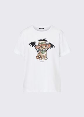 T-SHIRT VAN LIU JO VA6170-JS003 P9493 B.CO/SMALL LEOPARD