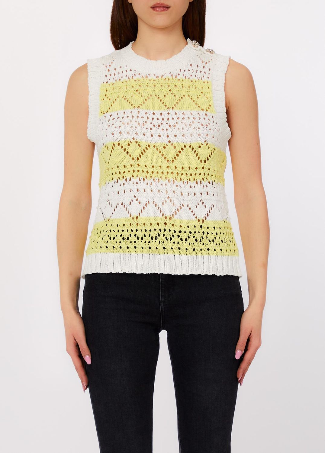 PULL VAN LIU JO WA6229-MA86R W9110 WHITE/LEMON