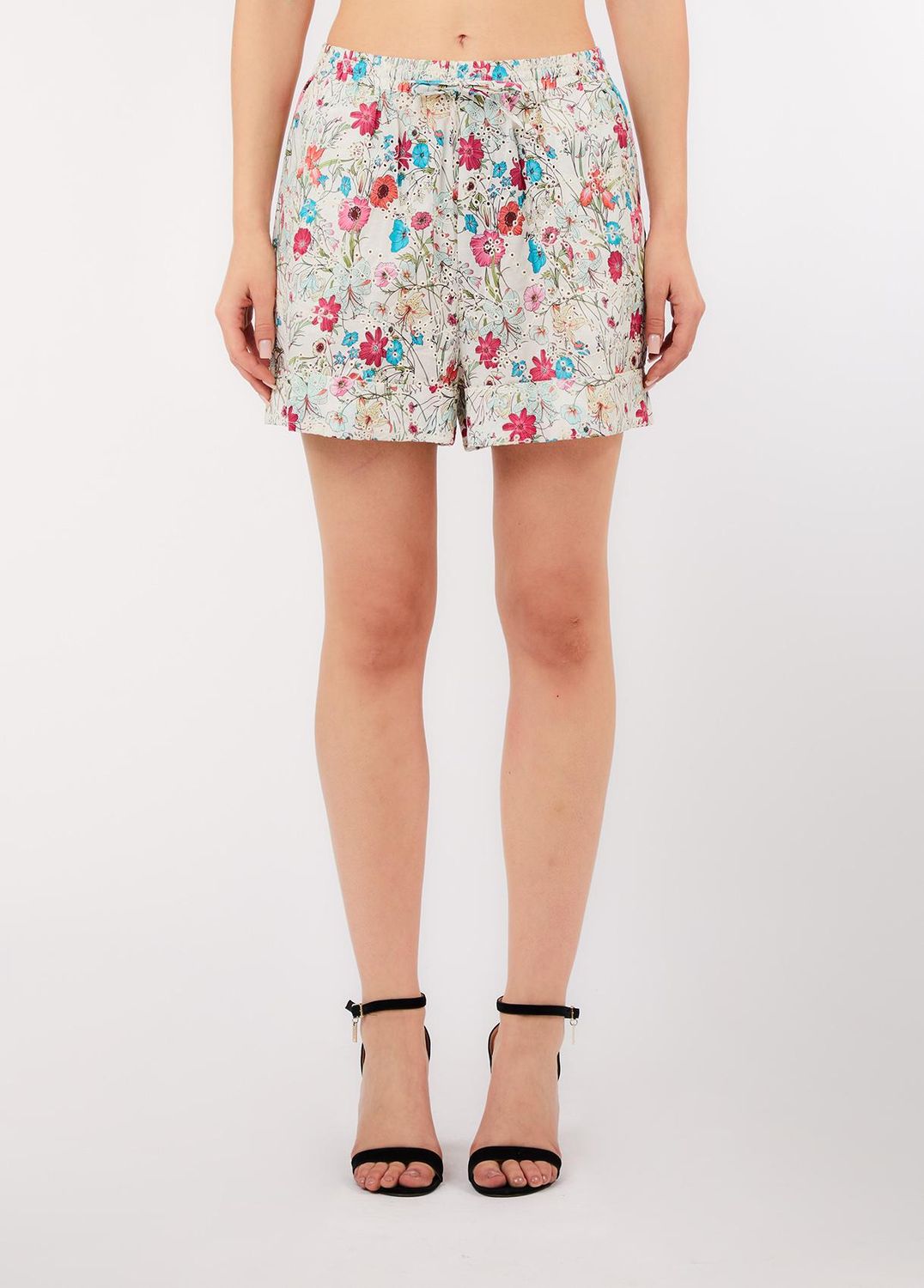 SHORT VAN LIU JO VA6099-T531A P9271 WHITE SUMMER FLOWER