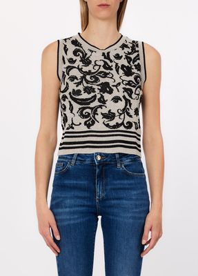 TOP VAN LIU JO WA6447-MA587 P9564 JACQ.ARAB.WHITE/BLAC