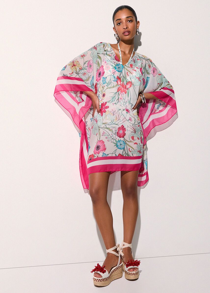 KAFTAN VAN LIU JO VA6084-T4902 P9271 WHITE SUMMER FLOWER