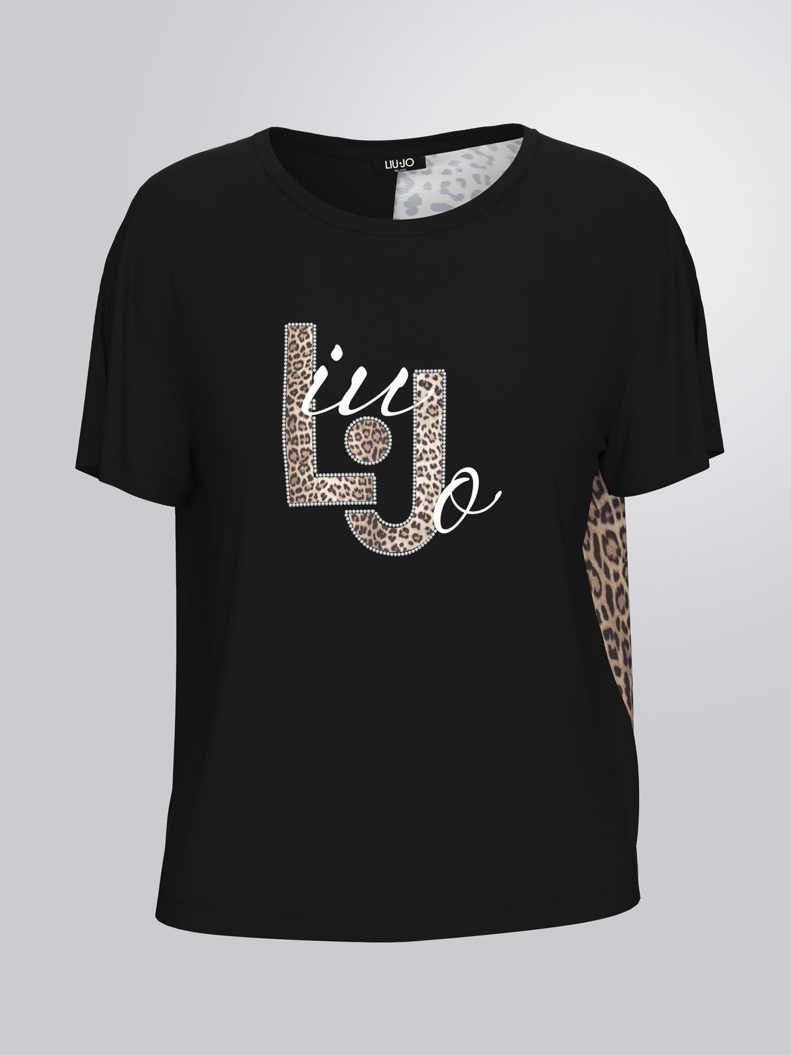 T-SHIRT VAN LIU JO VA6164-JS360 P9470 NERO/LJ ANIMALIER