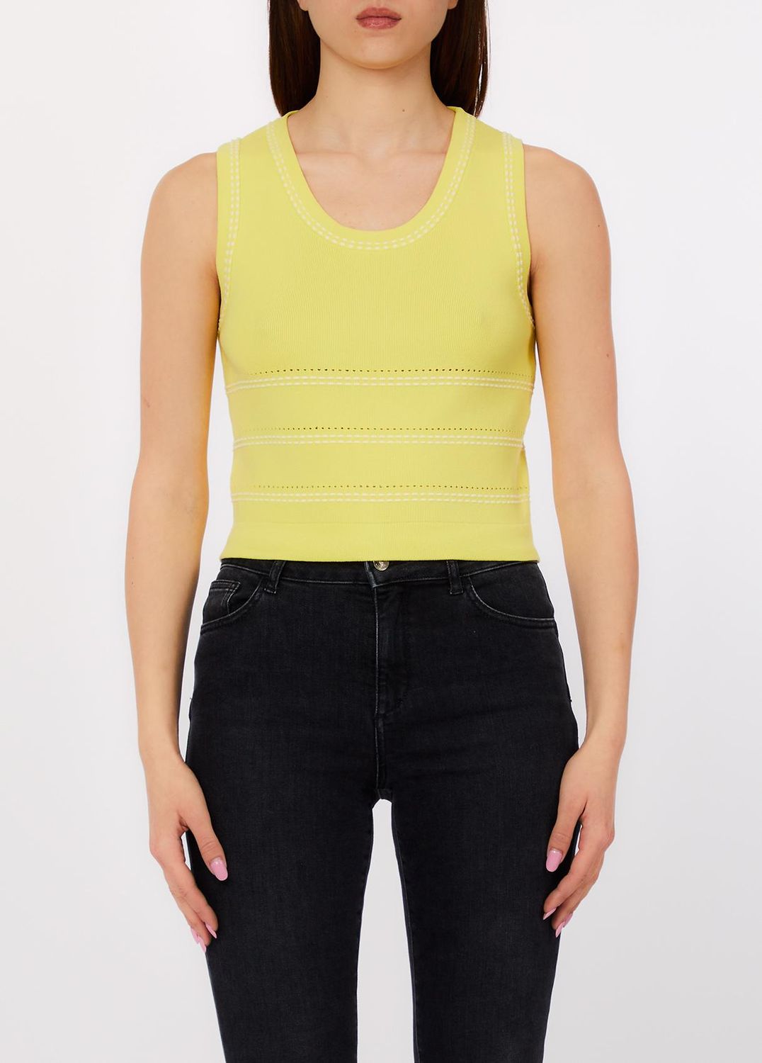 TOP VAN LIU JO WA6146-MA81R L9056 LEMON JUICE/BCO LANA