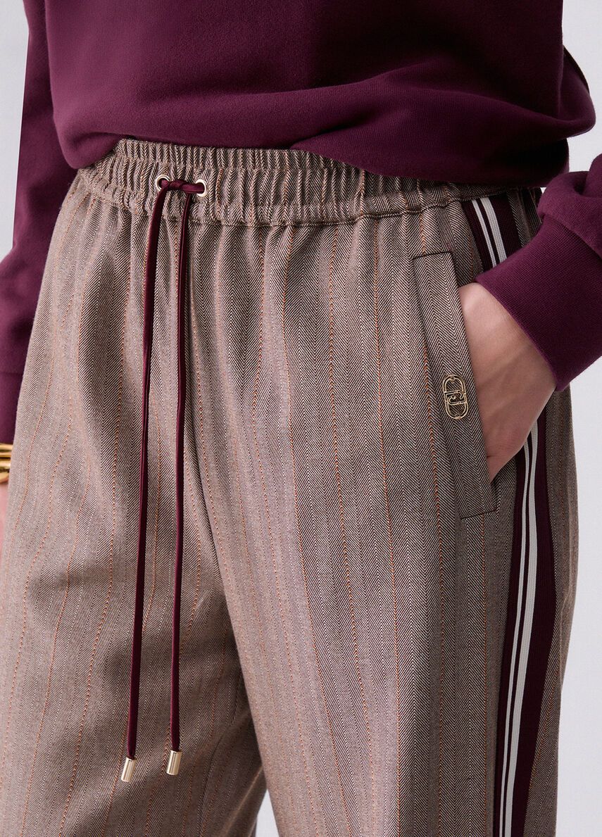 BROEK VAN LIU JO TF6148-T692A DDX06 BROWN RUST STRIPE