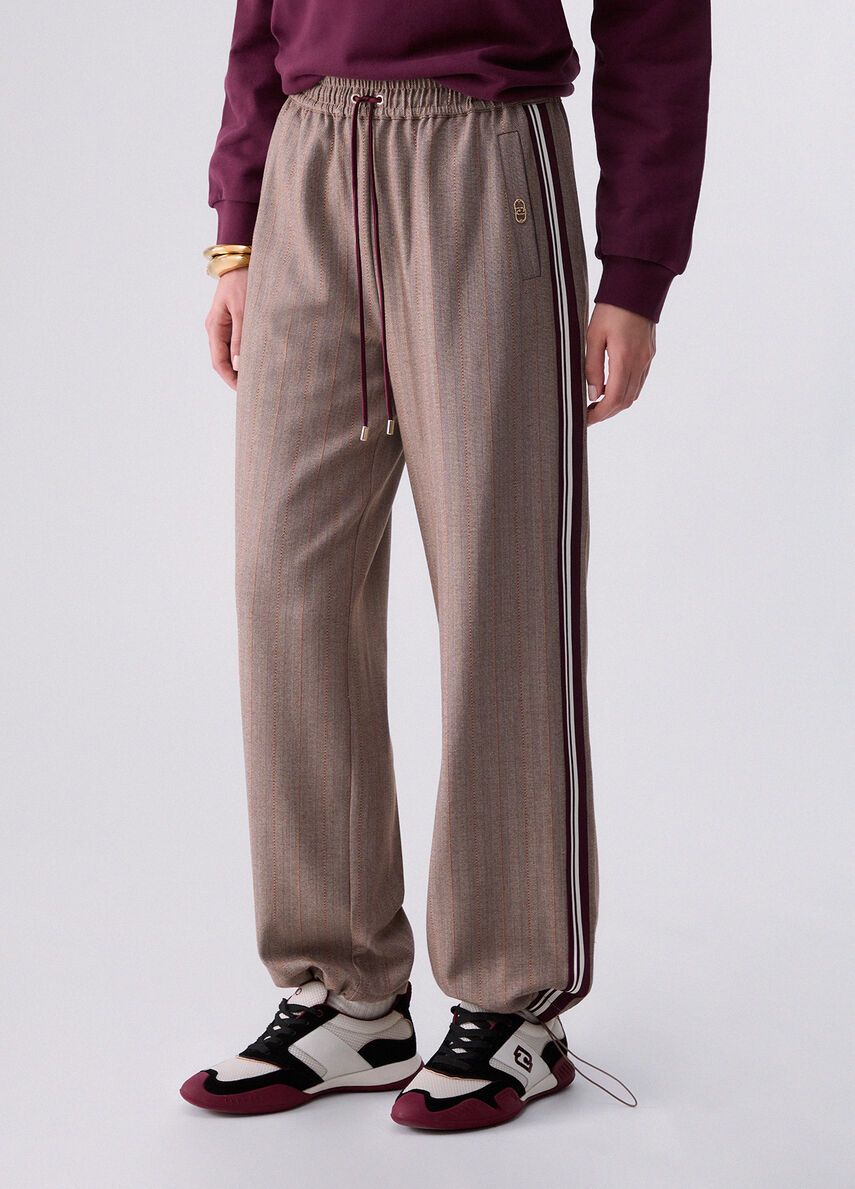 BROEK VAN LIU JO TF6148-T692A DDX06 BROWN RUST STRIPE