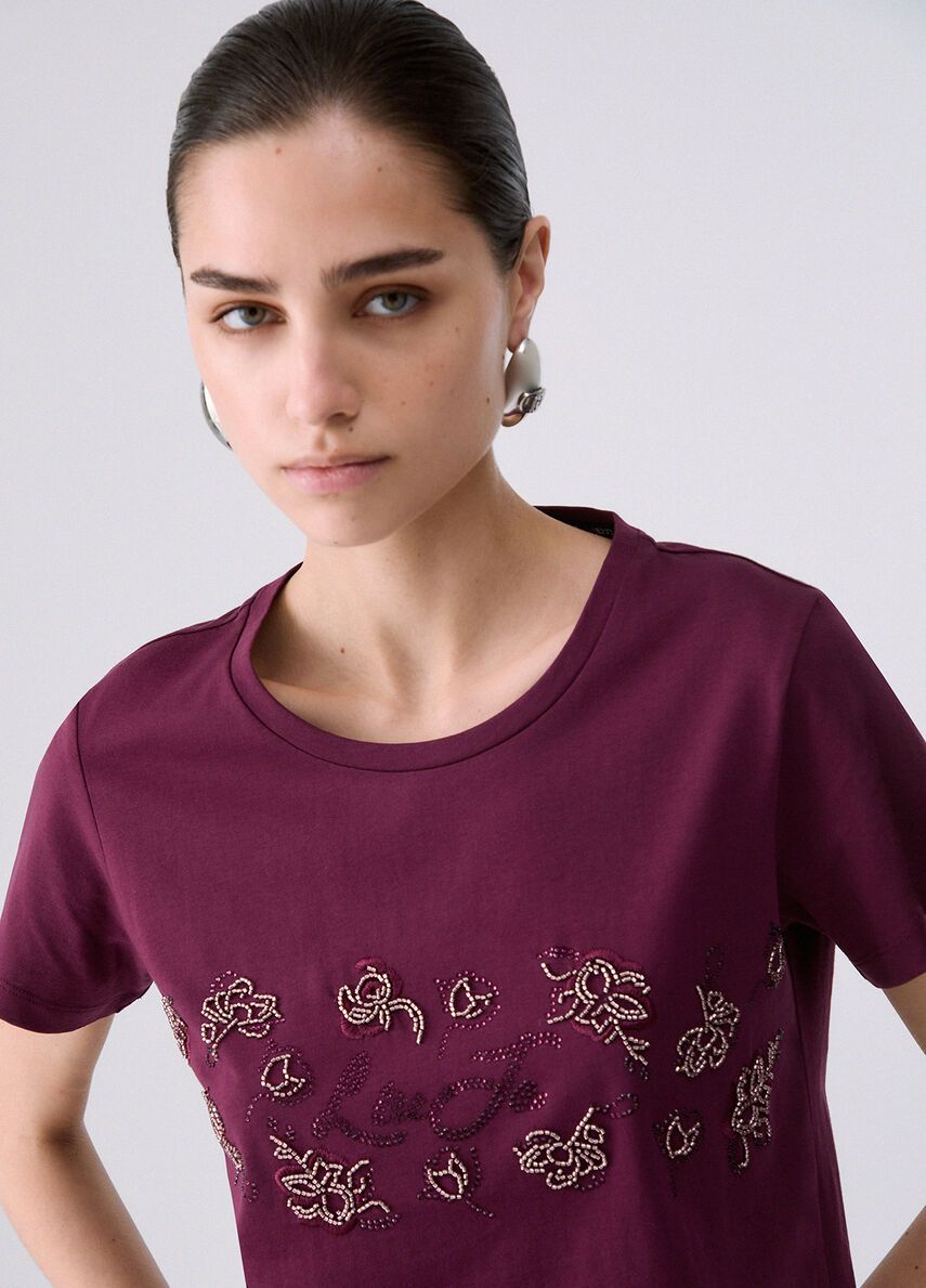 T-SHIRT VAN LIU JO TF6242-JS923 L9307 RED AUBERG/RAMAGE ST