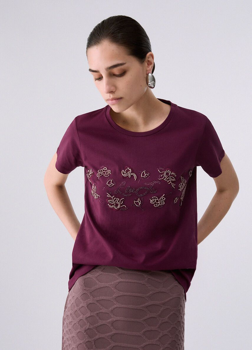 T-SHIRT VAN LIU JO TF6242-JS923 L9307 RED AUBERG/RAMAGE ST