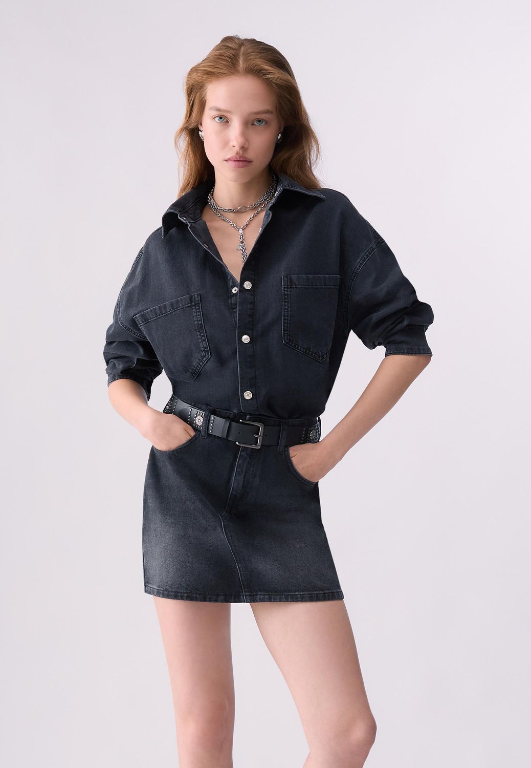 KLEED VAN LIU JO UF6185-D0370 87526 DENIM BLACK BELT WAS