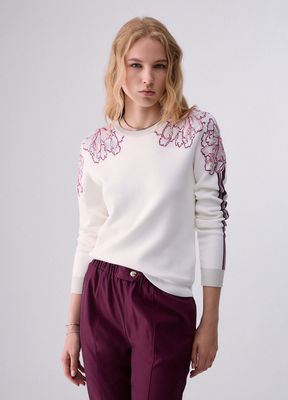 PULL VAN LIU JO TF6094-MS49I D3041 BCO LANA/TEA ROSE+VI