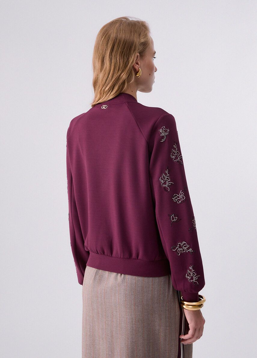 SWEATER VAN LIU JO TF6133-J3958 L9576 RED AUBER/ALL OV.FLO