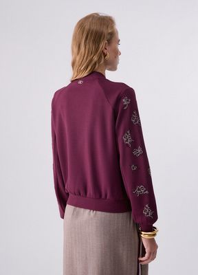 SWEATER VAN LIU JO TF6133-J3958 L9576 RED AUBER/ALL OV.FLO