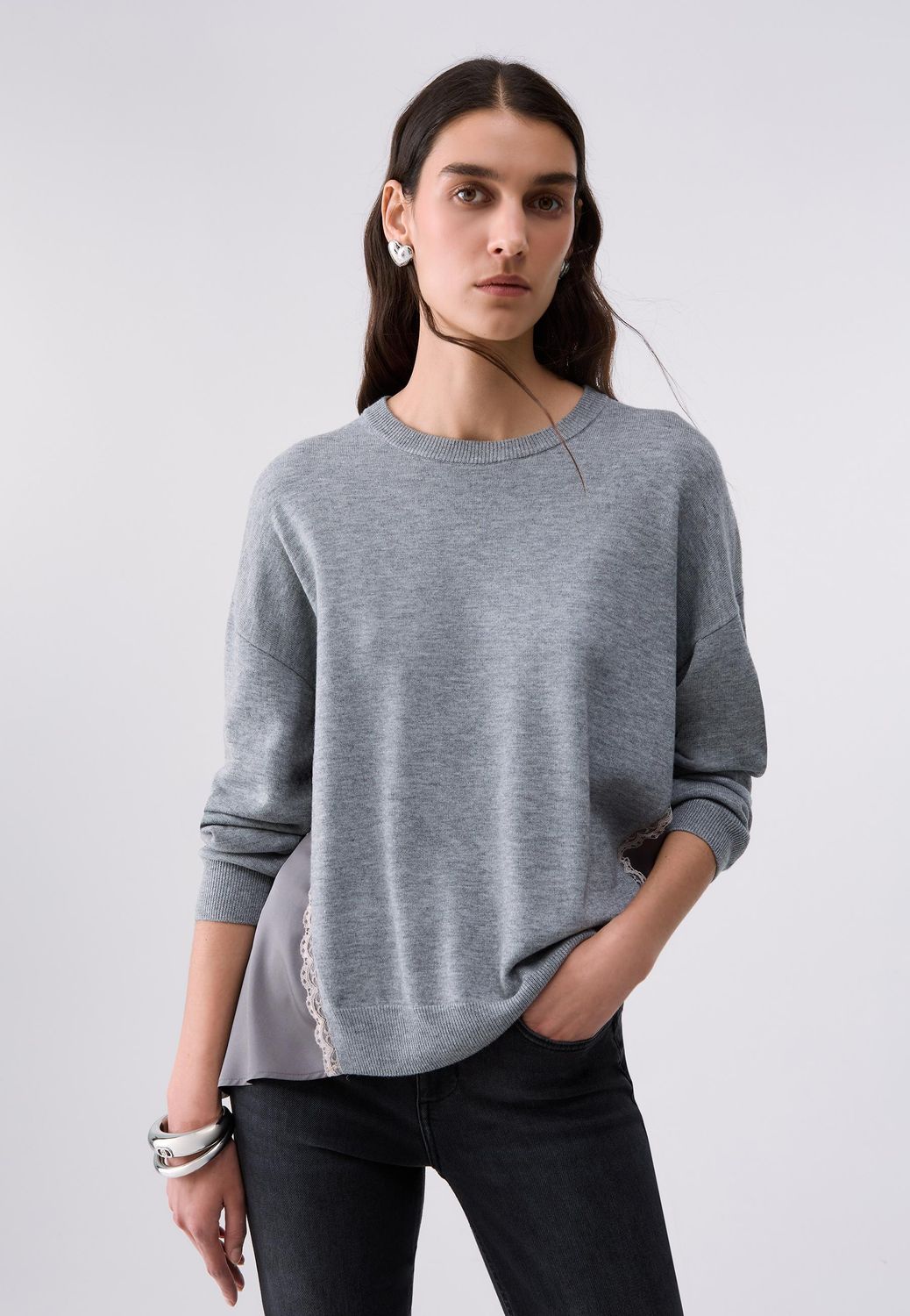 PULL VAN LIU JO WF6290-MA16R 02050 GRIGIO MD.MELANGE