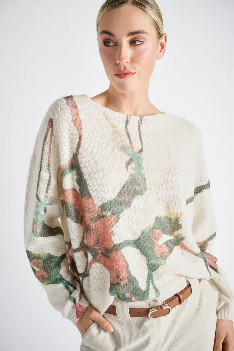 PULL VAN MARIE MERO PU97/CRE+HEN CREME