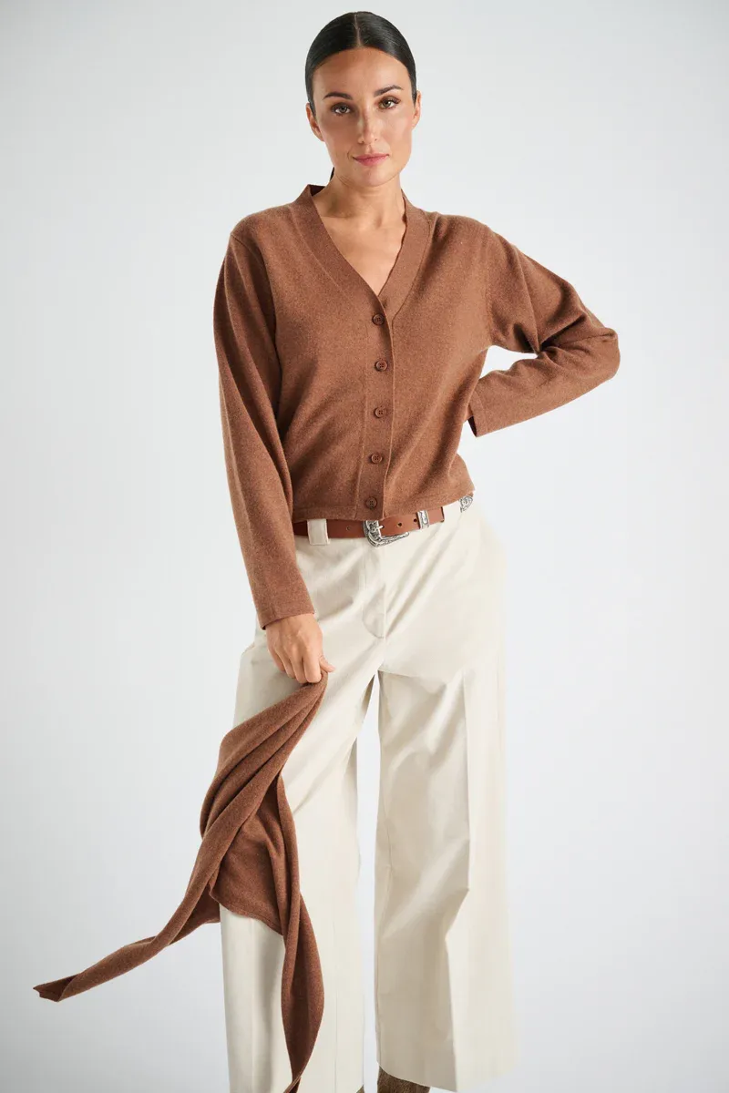 CARDIGAN VAN MARIE MERO CA53/COG COGNAC