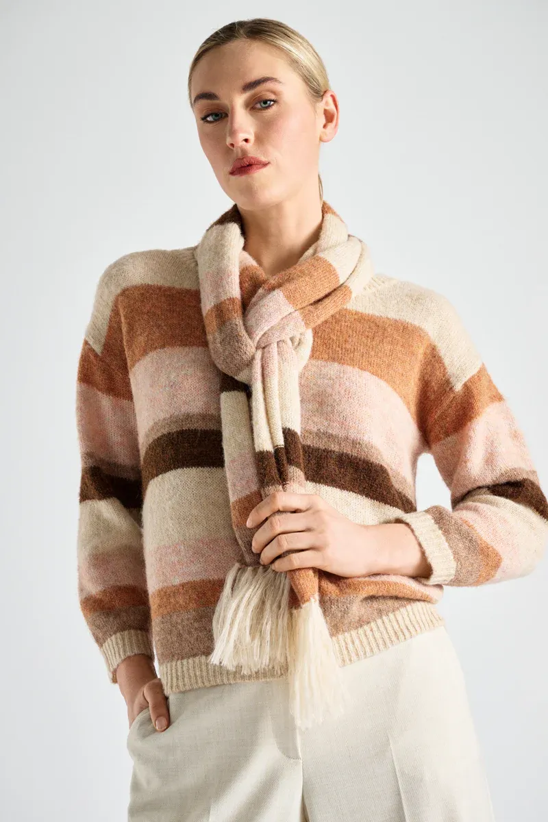 PULL VAN MARIE MERO PU71/ORA+WAL+BRO ORANGE/WALNUT/BROWN