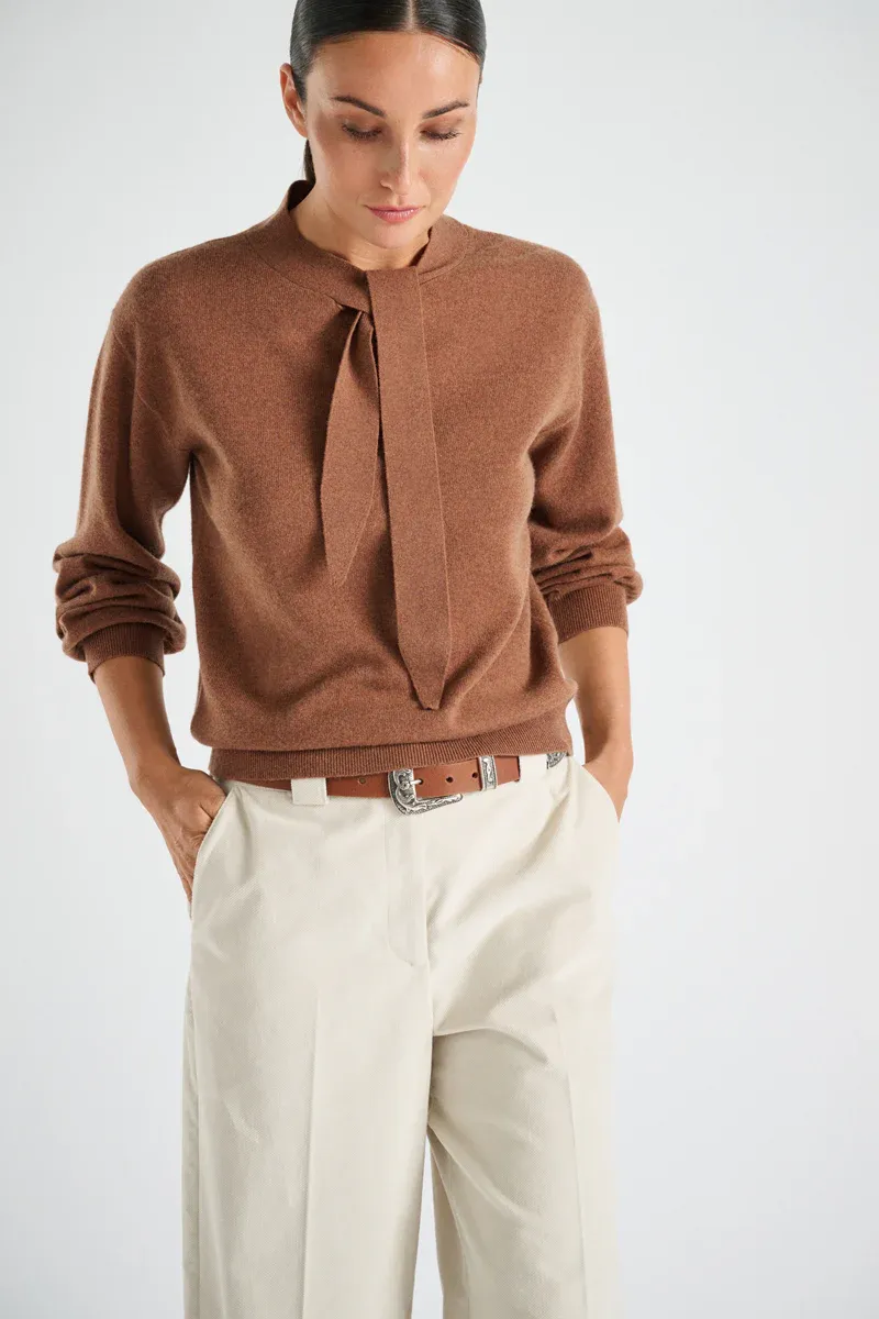 PULL VAN MARIE MERO PU98/COG COGNAC