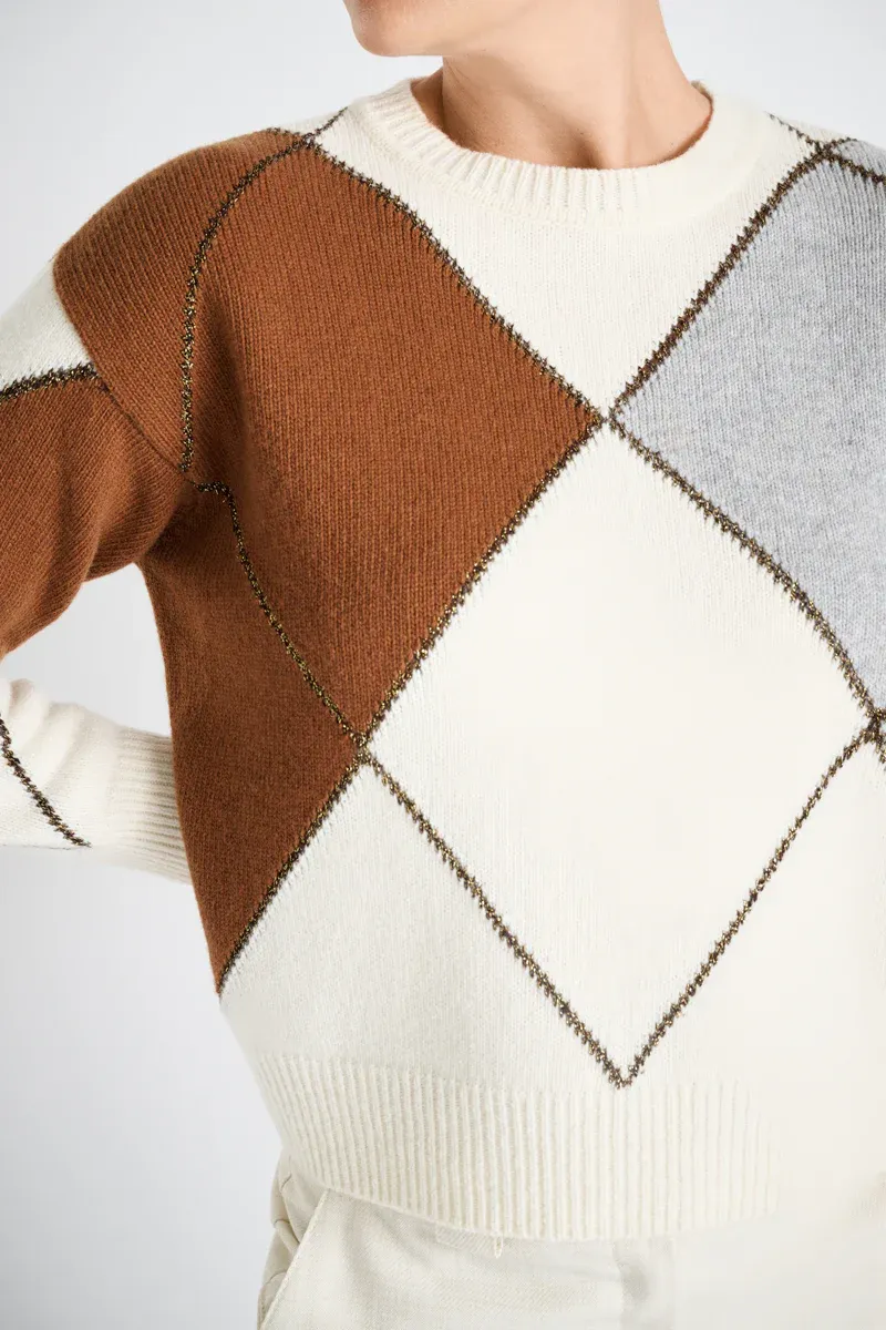 PULL VAN MARIE MERO PU28/CRE+BRO+GRE CREME/BROWN/GREY