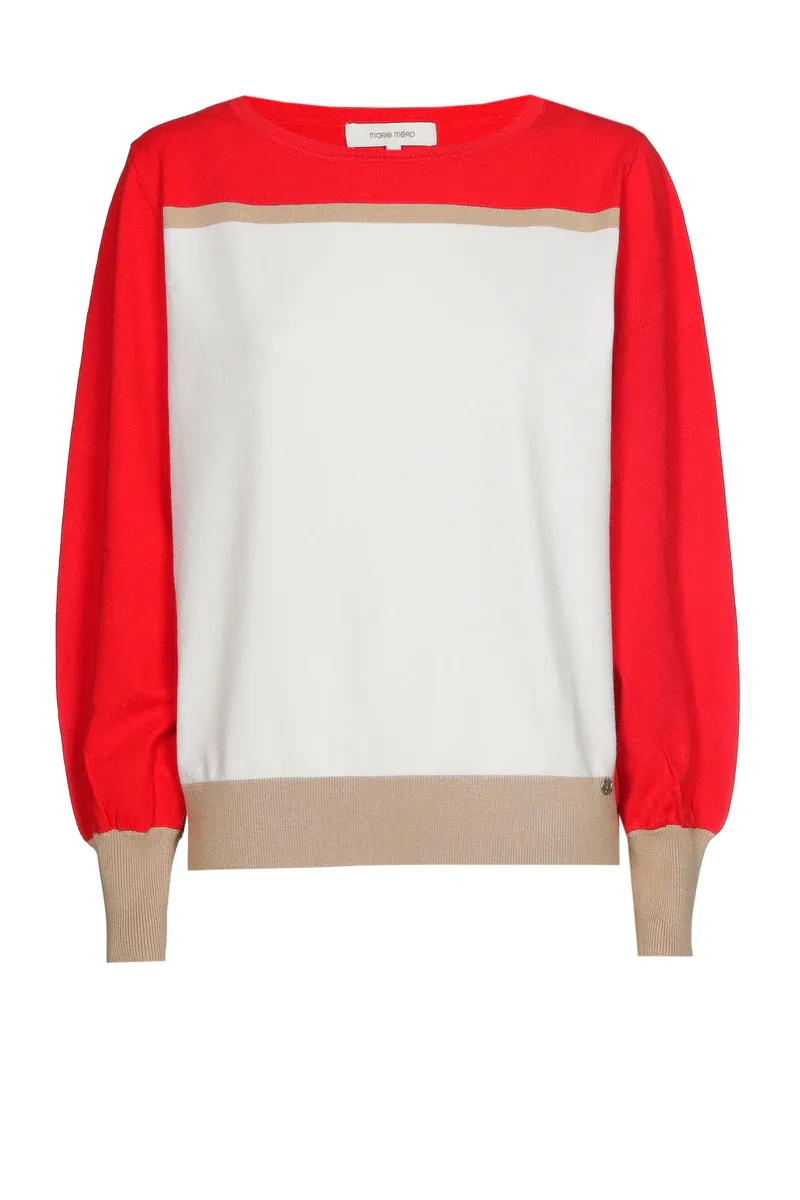 PULL VAN MARIE MERO PU11/CRE+RED+BEI CREME/RED/BEIGE
