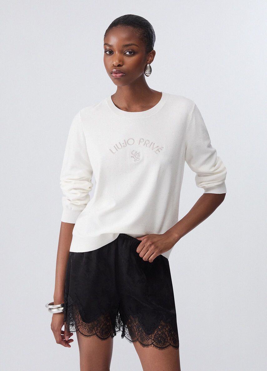 PULL VAN LIU JO TF6037-MS049 10701 BIANCO LANA